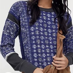 NWT Free People Stevie Layering Top Thermal Printed long reversible